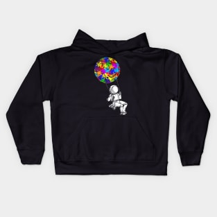 Astronaut Puzzle Autistic Autism Awareness Kids Hoodie